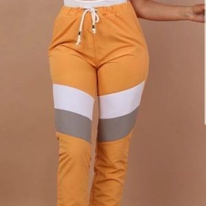 Orange contrast joggers